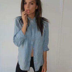 Rag & Bone Denim Button Down Shirt Blue
